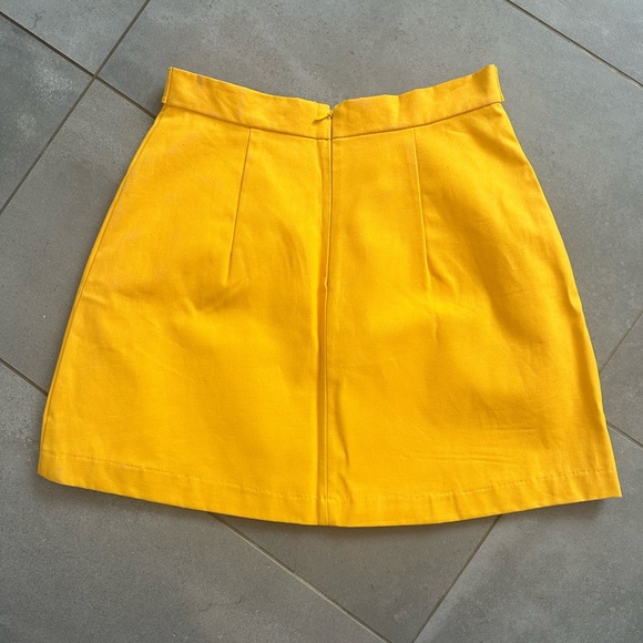 Eva Franco for Anthropologie Yellow Mini Skirt sz S - Picture 4 of 5